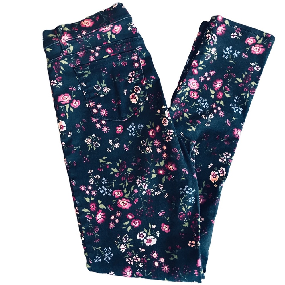 FINAL PRICE EUC Girls Jeggings Navy Floral